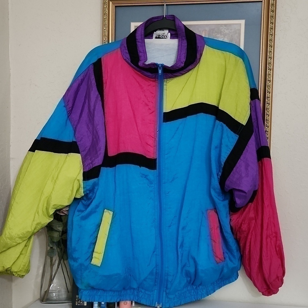Vintage 80's Mureli Jacket Retro Colorblock Rockabilly 90s